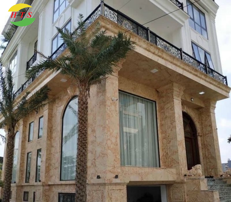 tranh đá granite màu vàng ốp tường